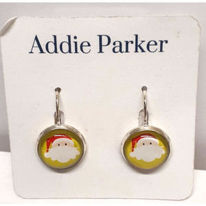 Addie Parker Round Santa Claus Christmas Earrings